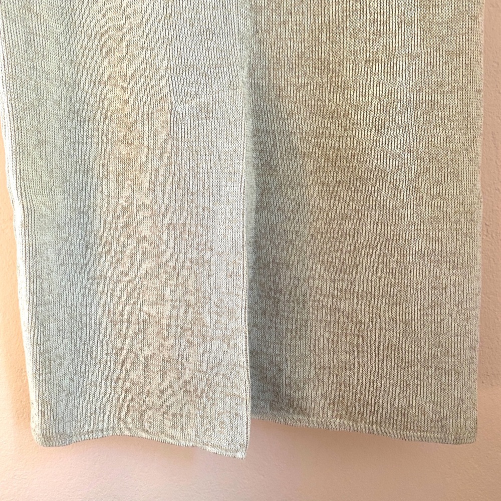 linen cotton knit straight skirt cream small - Picture 4 of 9